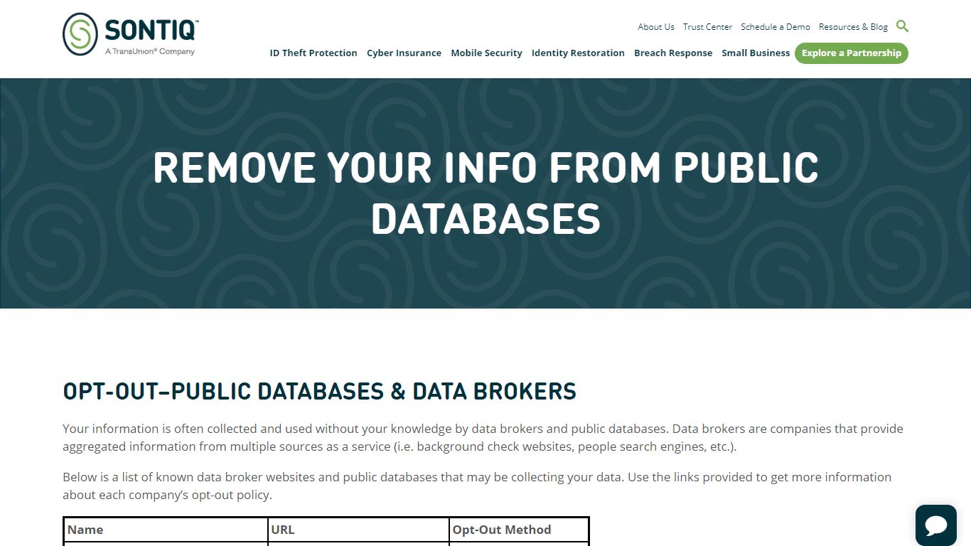 Remove Your Info from Public Databases | Sontiq